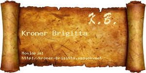 Kroner Brigitta névjegykártya